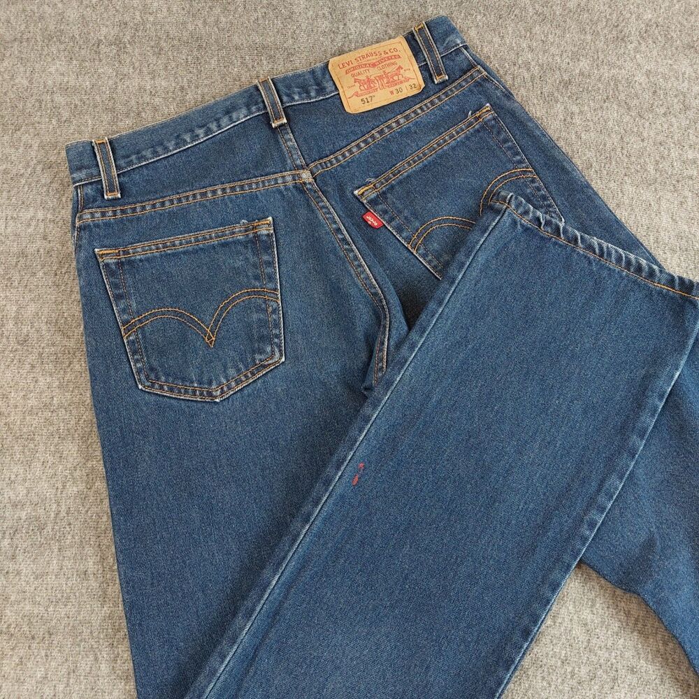 VTG Levis 517 Boot Cut Jeans Men's 30x32 (Fit 30x33) Blue Work Wear Y2K 00s